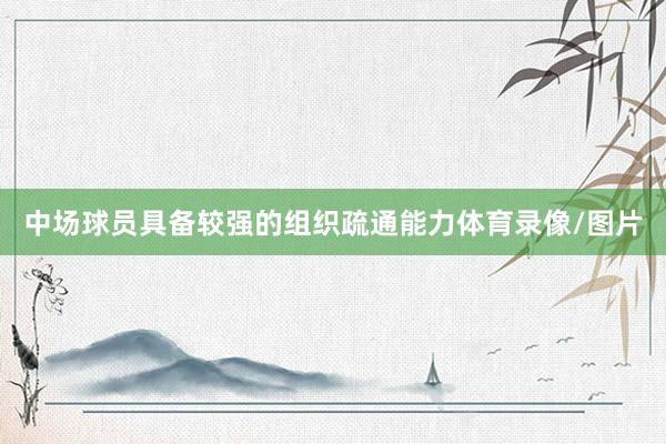 中场球员具备较强的组织疏通能力体育录像/图片