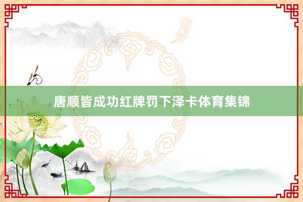 唐顺皆成功红牌罚下泽卡体育集锦